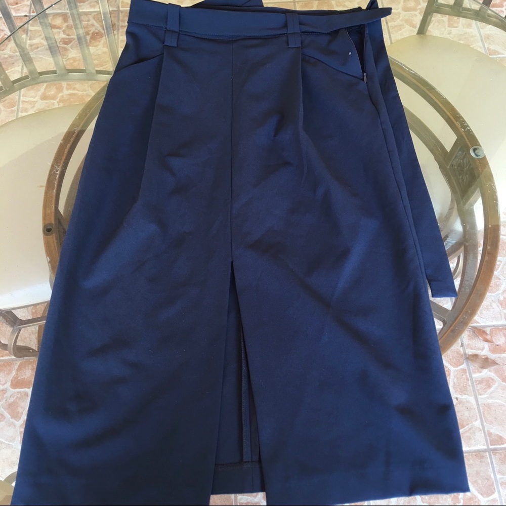 Zara Trafaluc Navy Blue Professional Midi Skirt ✨